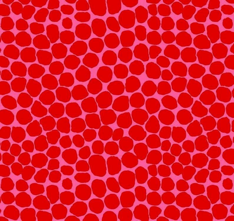 Red Blender Fabric, Kaffe Fassett Jumble Ruby Pink & Red Fabric 100% Cotton For Quilting All Sewing Projects