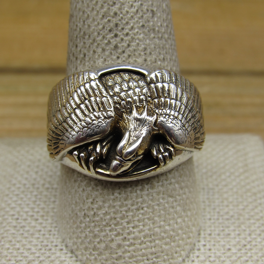 sterling Silver Gold Toned Eagle Ring Size 10.5