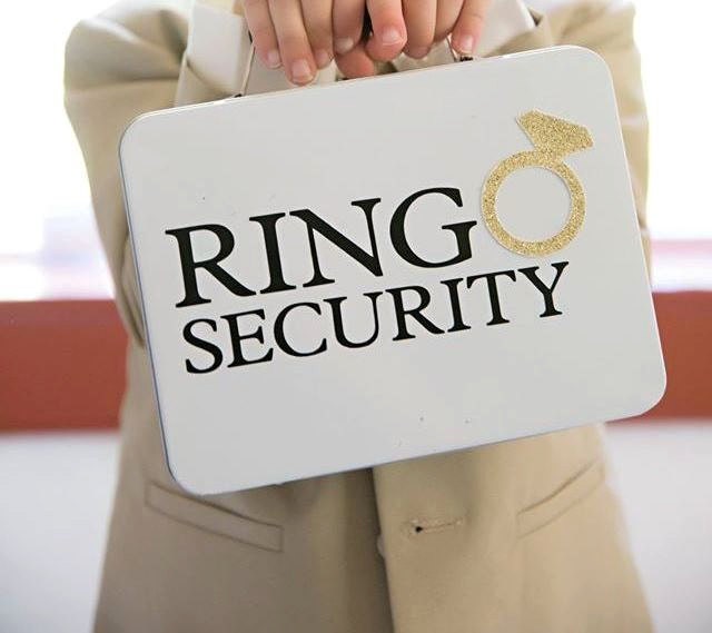 White Ring Security Box - Complete With Coloring Book Crayons Bearer Alternative