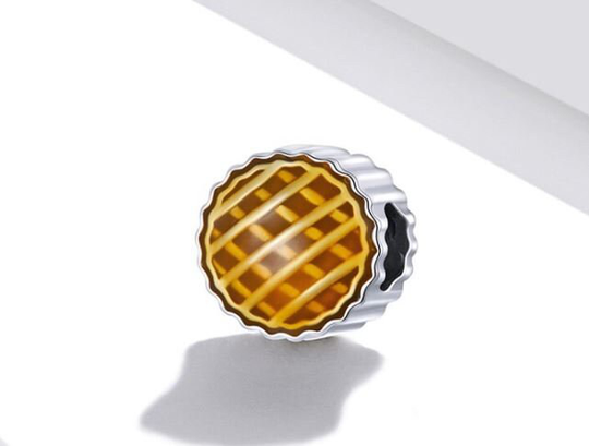 Charms For Pandora Bracelet, Pie Charm, 925 Sterling Silver