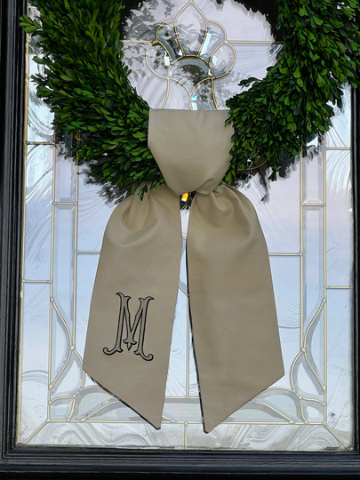 Roman Monogram Wreath Sash With Monogram, Bow, Front Door, Housewarming Gift