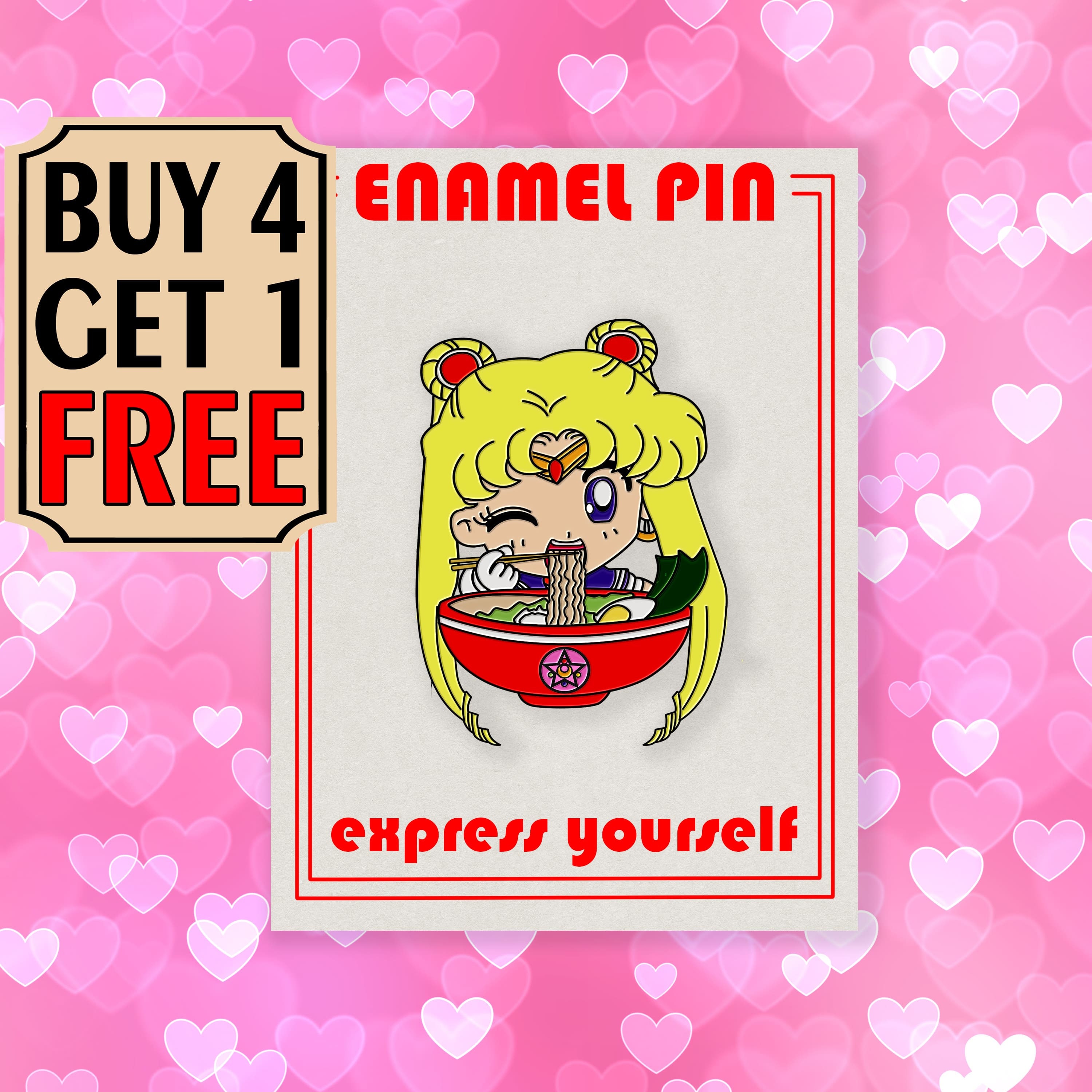 Sailor Moon Ramen Enamel Pin Cute Anime Pins Bag Lapel Badge Aesthetic