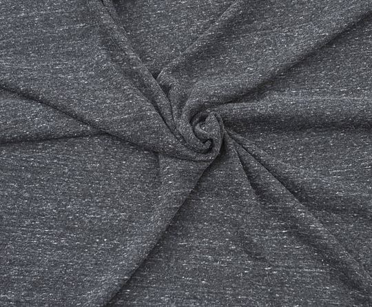 3/4 Yd Charcoal Gray Tri Blend Boucle French Terry Knit Fabric