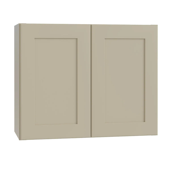 Luxxe Cabinetry Norfolk 30-in W x 24-in H x 12-in D Blended Cream Painted Door Wall Fully Assembled Semi-custom Cabinet (Shaker Door Style)