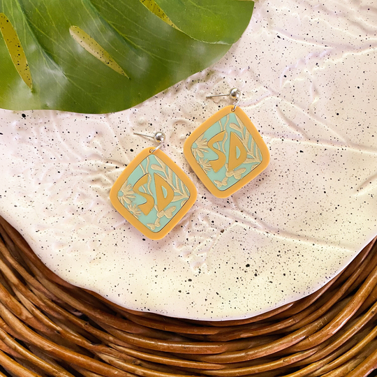 Boho Dog Tag Earrings, Nostalgic, Neutral Colors, Statement Style Jewerly, Bohemian Fashion