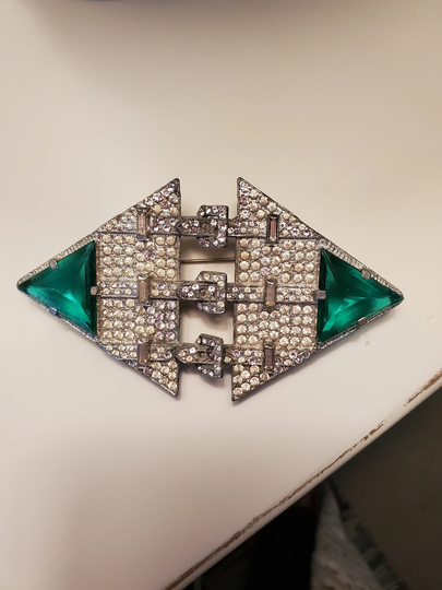 Monumental Art Deco Brooch, Huge 4.25 Inch, Amazing Industrial & Architectural Design, Vintage 1920's/1930's, French Hallmark
