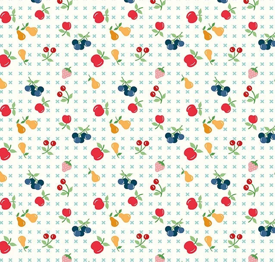 Cook Book Fruit Songbird, Lori Holt For Riley Blake, 1/2 Yard - Cut Continuously, C11760-Songbird