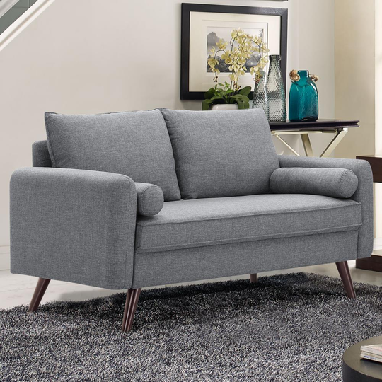 Lifestyle Solutions Casual Grey Polyester/Blend Loveseat in Gray | LSCA630GR