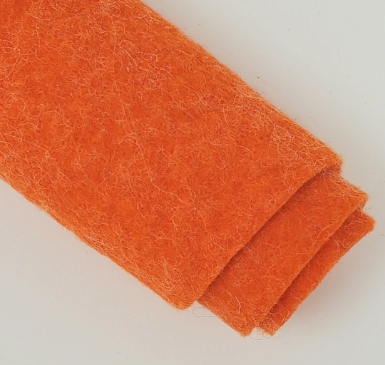 Hand Washed Merino Wool Blend Felt 9"x12" Sheets Hallows Eve Orange Color