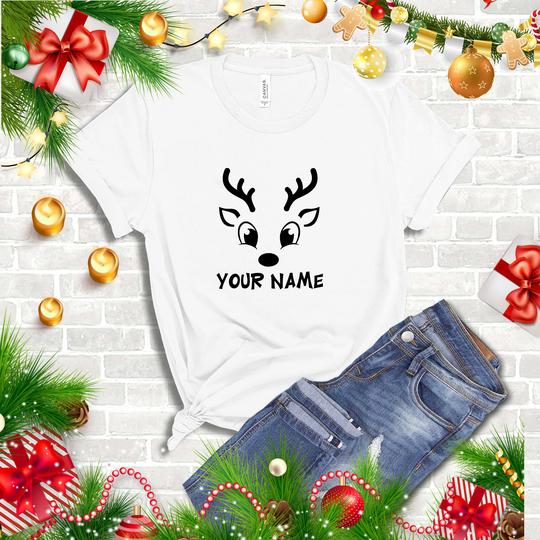 Christmas Reindeer Shirt, Family Matching Shirts, Customize Tshirt, Personalization Optional Shirt