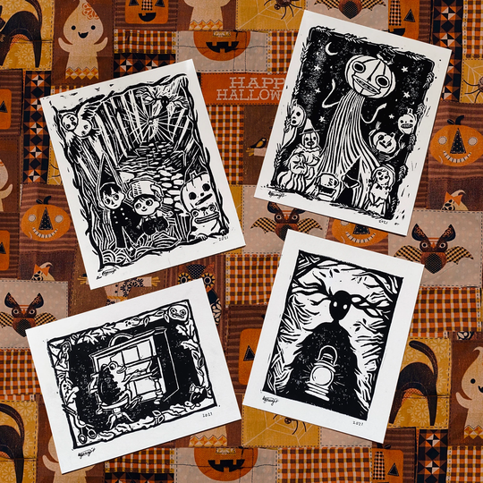 Over The Garden Wall Hand Stamped Art Print Pack