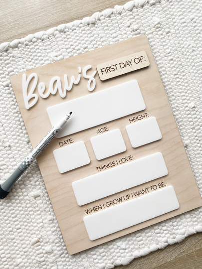 First Day Of School Sign | Interchangeable Last Of Las