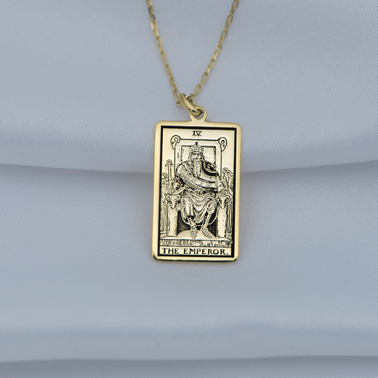 Gift For Men - Tarot Pendant The Emperor Card Necklace Silver Gifts Jewelry Her, Him By Uluer