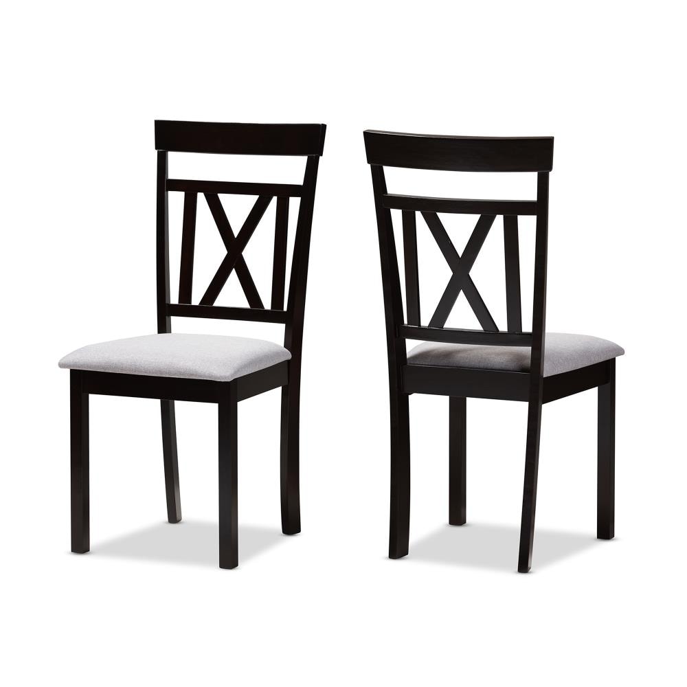 Baxton Studio Set of 2 Rosie Contemporary/Modern Polyester/Polyester Blend Upholstered Dining Side Chair (Composite Frame) in Gray | 149-2PC-8960-LW