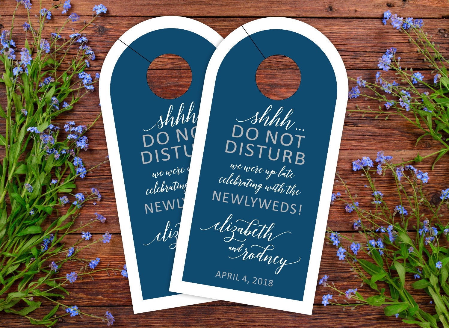 Wedding Door Hangers - Vintage Hotel Box Favor Custom Favors Do Not Disturb Dhri-240