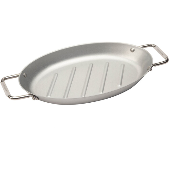 Cuisinart 13" x 8" Non-Stick Oval Grilling Pan Stainless Steel Non-stick Grill Oven Plate | CNPO-700