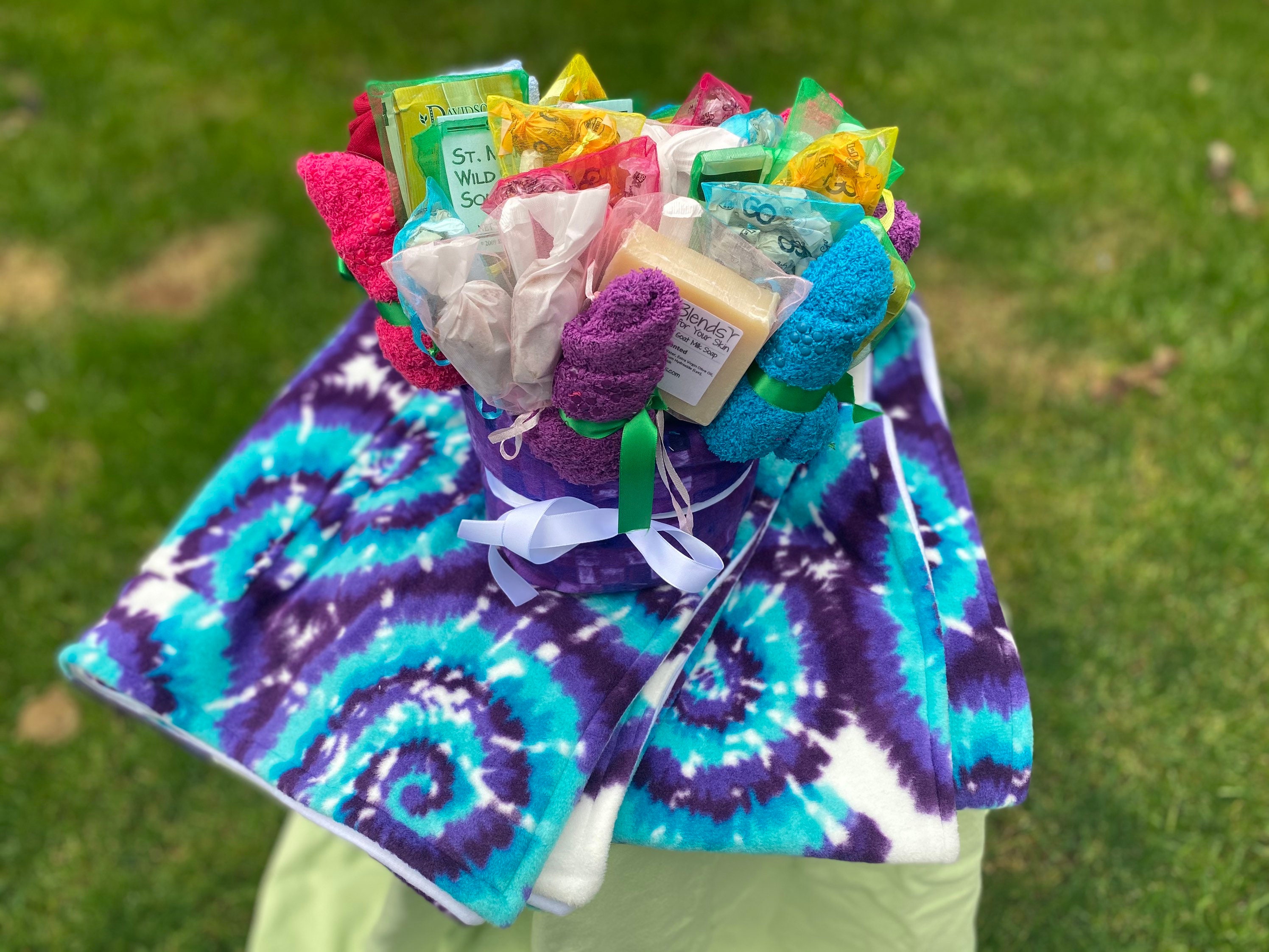 Tie Dye Cancer Care Package - A Bouquet Of Love Cancer Care Package, Get Well Soon Gift, Chemo Gift