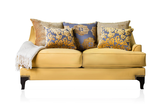 Furniture of America Volante Casual Gold Polyester/Blend Loveseat | IDF-2201-LV