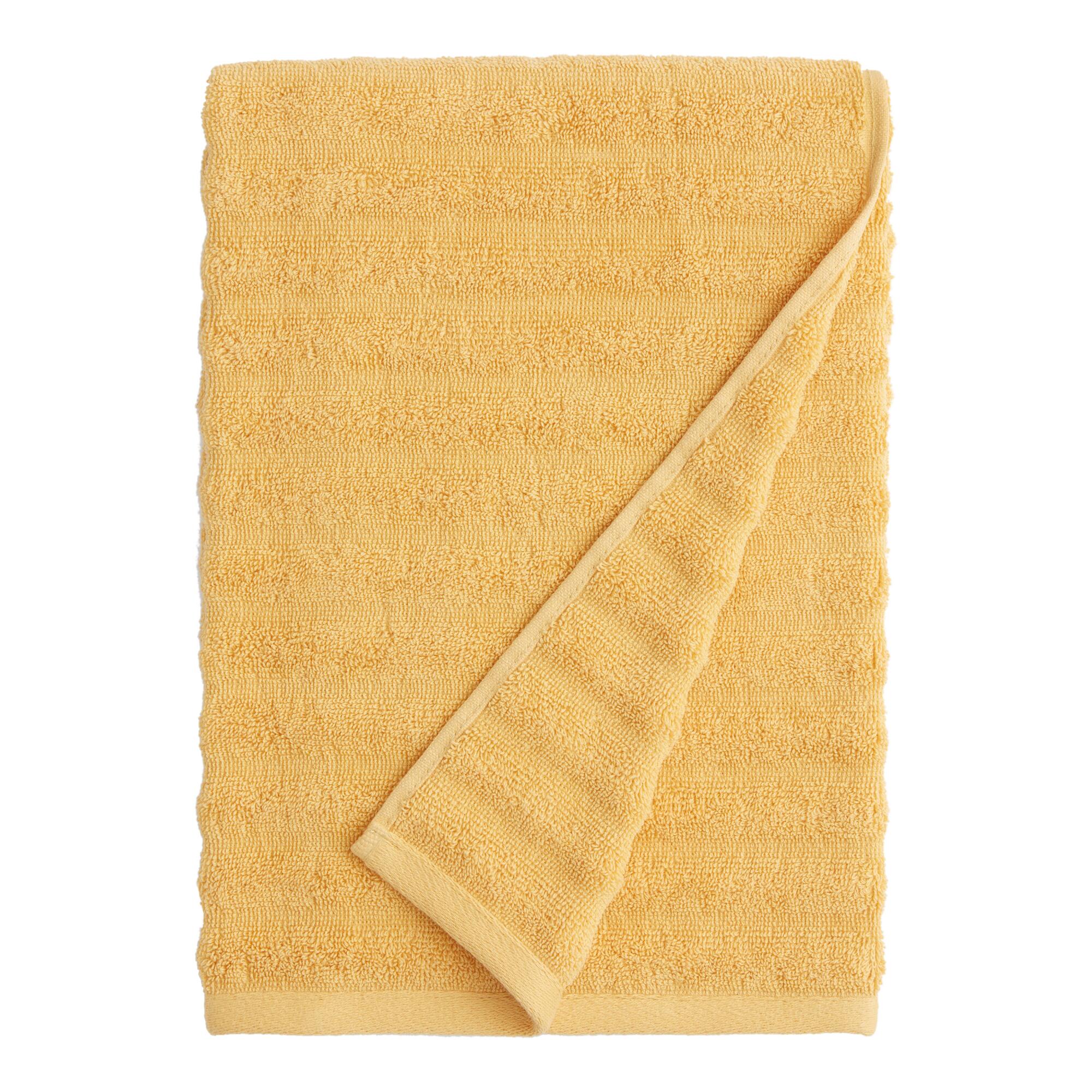 Yellow Ocher Sculpted Wave Bath Towel by World Market