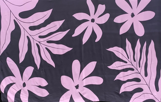 Lightweight Lavender/Gray Tahitian Garden Tiare Pareo | Sarong Lava Lava 100% Rayon Cover Up