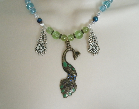 Goddess Hera Peacock Necklace, Wiccan Jewelry Pagan Wicca Goddess Witch Witchcraft Necklace
