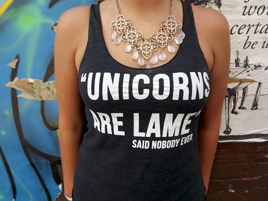 Unicorns Are Lame Tank Top - American Printed Apparel Tri-Blend Racerback Tank Top S M L