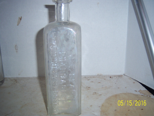 1880's Jt Leary Pharmacist Dudley St Boston, Mass 8 Inch Clear Medicine Bottle