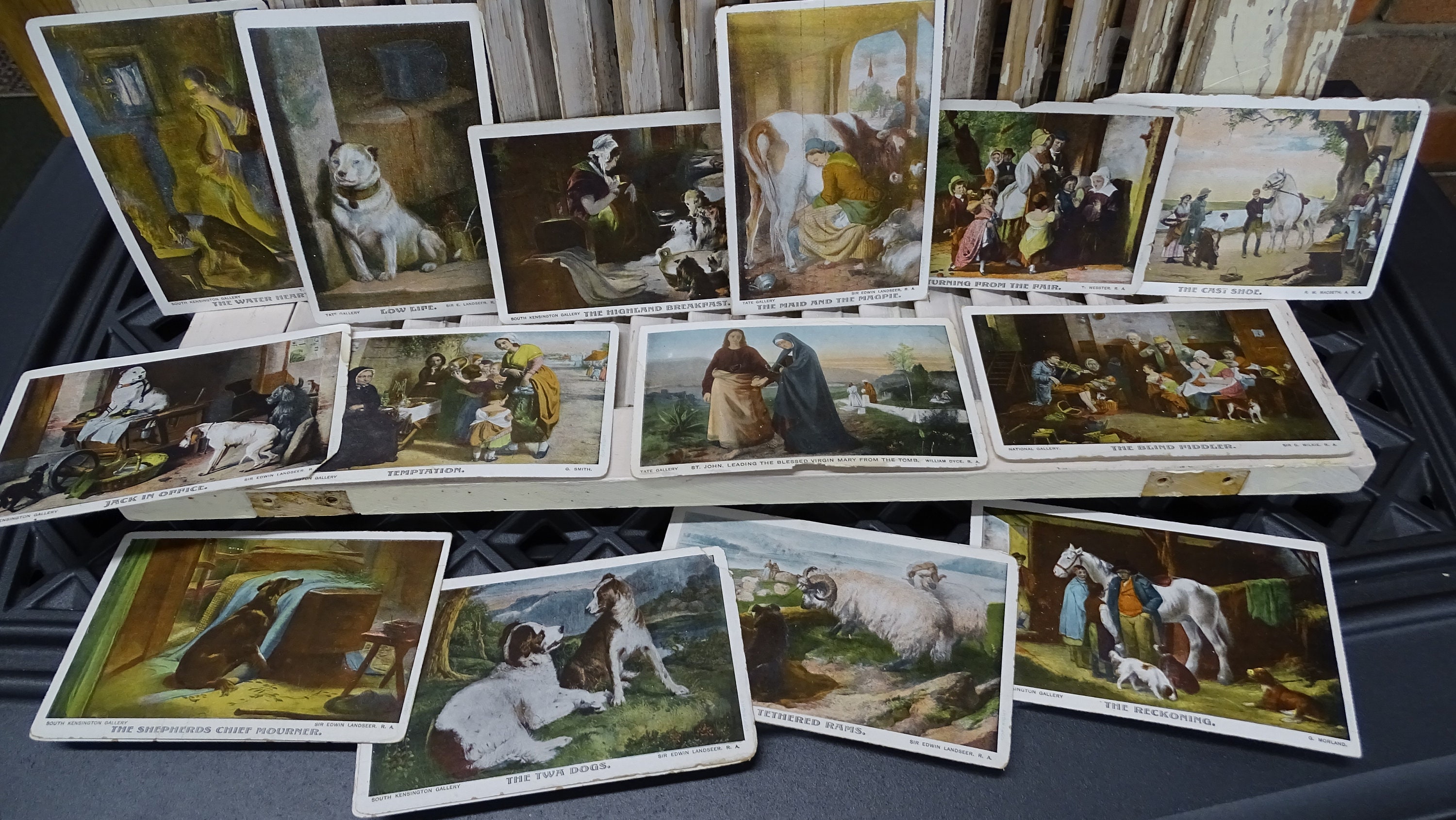 Antique London Gallery Post Cards With Dogs, Vintage Of Art, Animal Themed Bavarian Printing