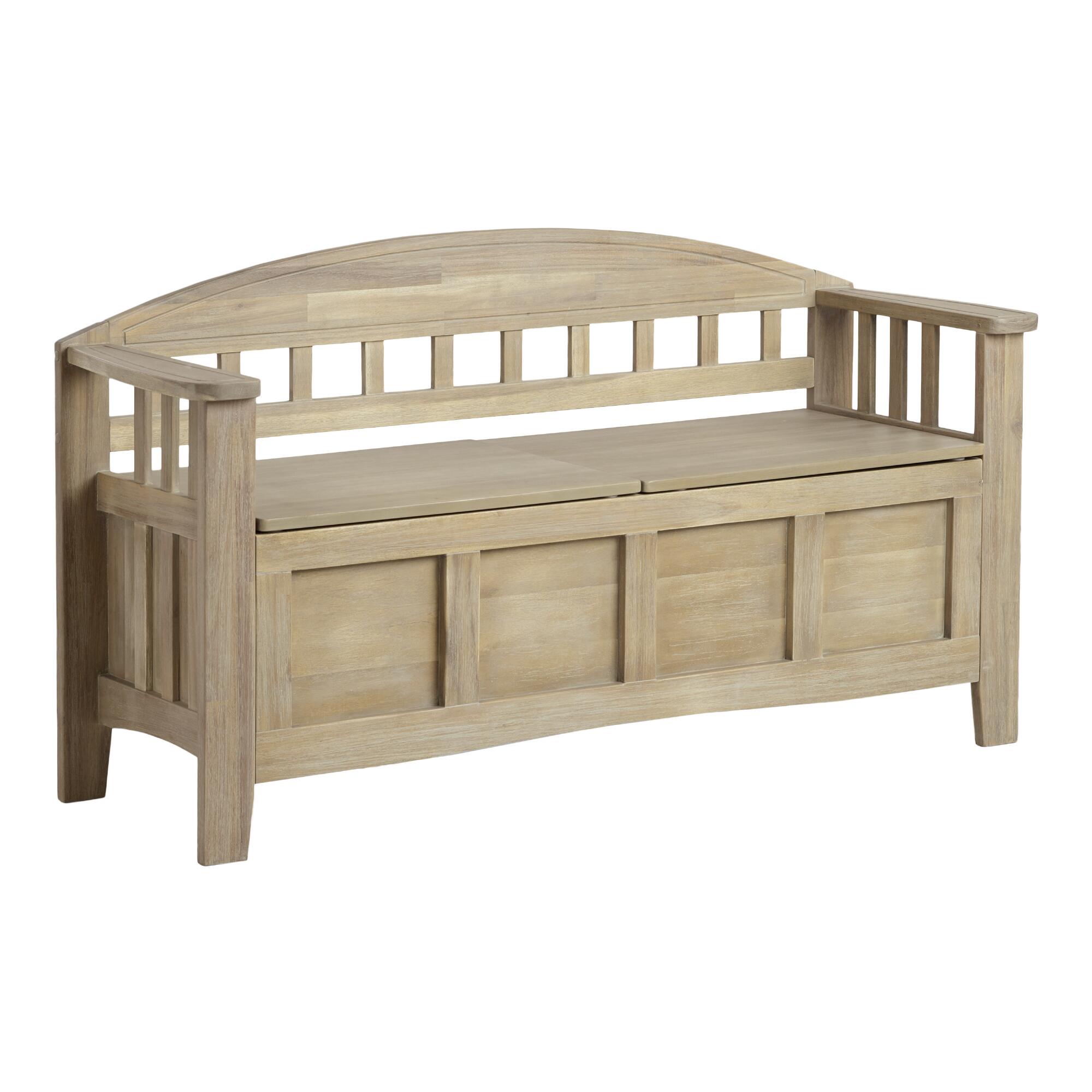 Gray Wood Hughes Storage Bench by World Market