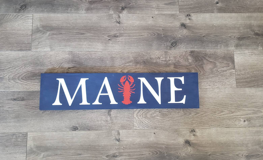 Maine Lobster Sign, Nautical Décor, Beach Decor, Coastal Seafood Restaurant, Downeast Decor