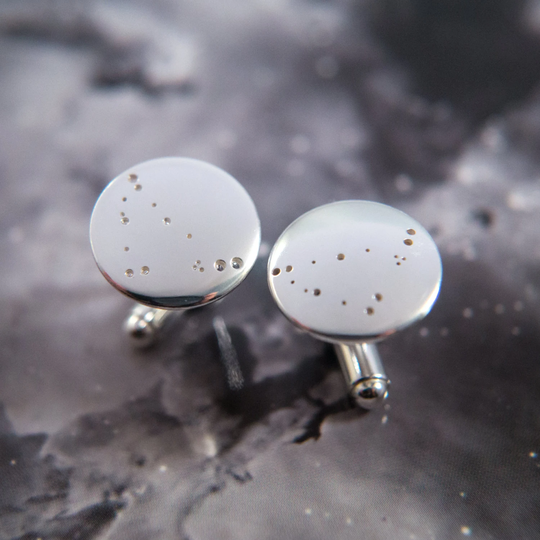 Silver Capricorn Cuff Links Recycled Sterling Silver Cuff Links Showing The Constellation Of Capricorn
