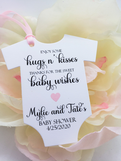 Baby Shower Favor Tag, Treat Bag Goodie For Boys, Girls, Sprinkle, Hugs & Kisses Wishes