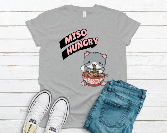 Kawaii Cat Shirt/Tank Top Hoodie Ramen Lover Traditional Japanese Food Noodles Gift Asian Cute Miso Hungry