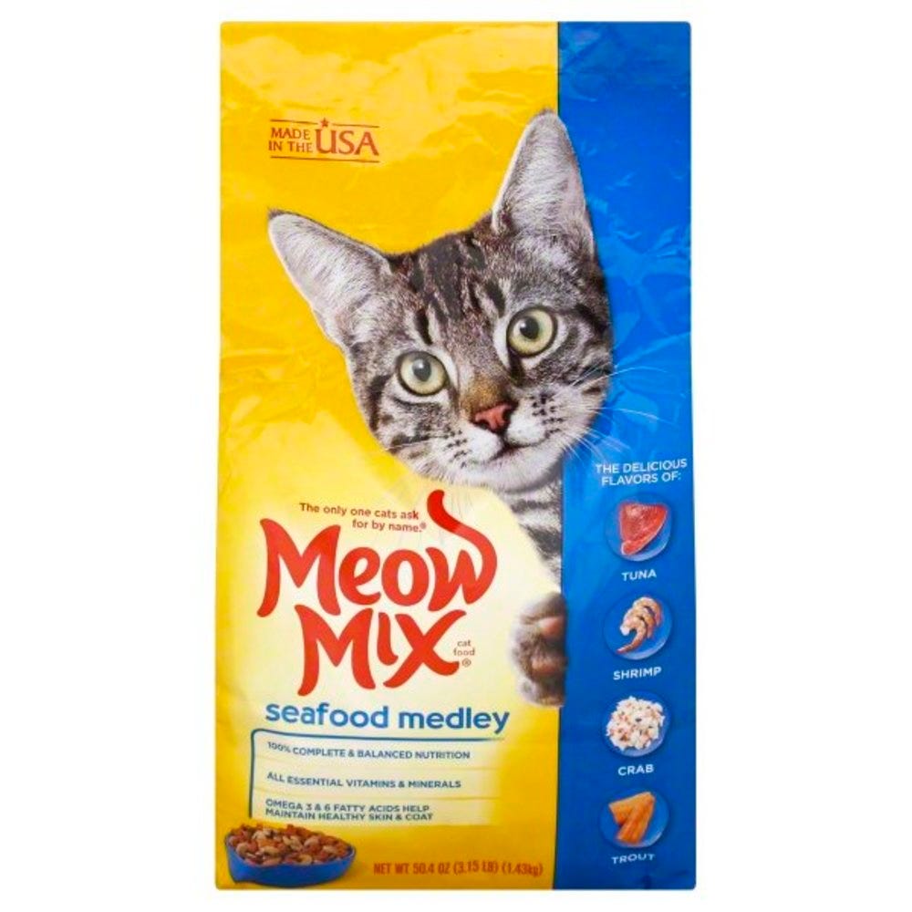Meow Mix Dry Cat Food, Seafood Medley - 3.15 lbs