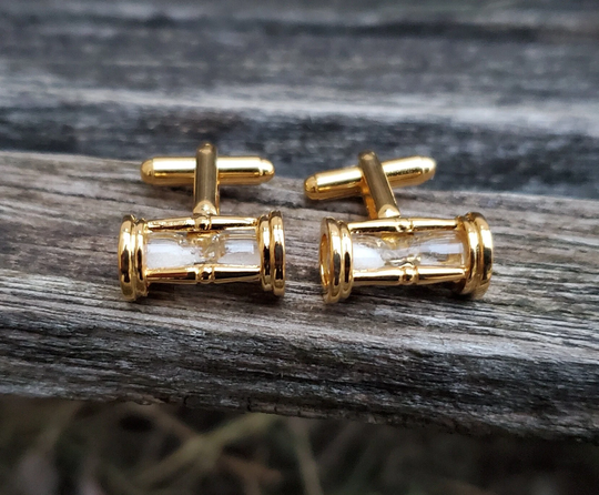 Vintage Hourglass Cufflinks. Gift For Dad, Groom, Groomsmen, Wedding, Anniversary, Christmas, Birthday, Father's Day