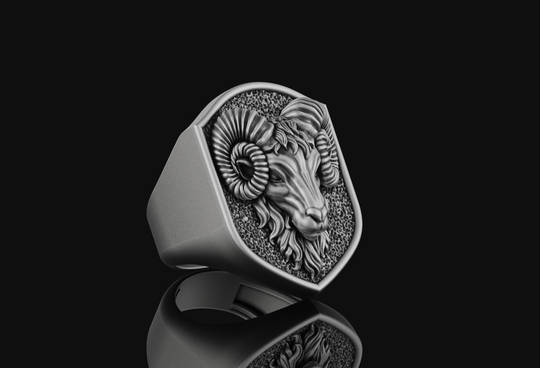 sterling Silver Aries Jewelry Ram Ring April Father's Day Gift For Her, Him, Unisex Accessory, Animal Lover, Men & Women