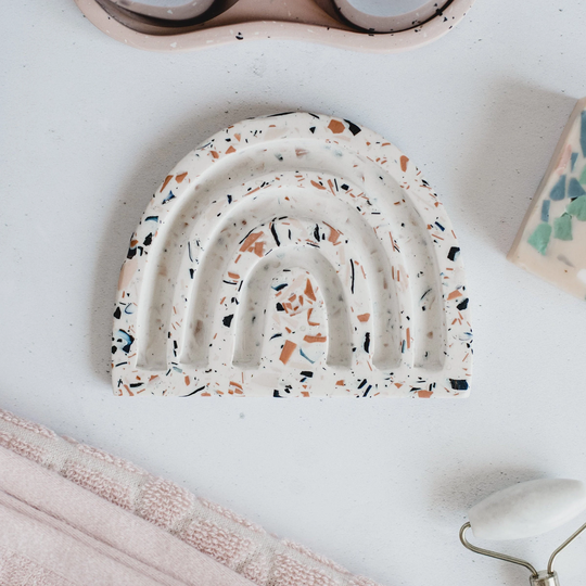 Terrazzo Soap Dish, Rainbow Soap Holder