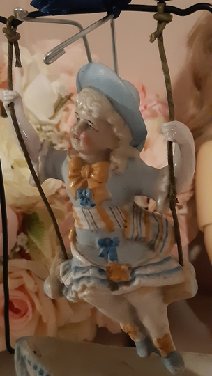 Summer Sale Antique German Bisque Swinger Doll Antique Miniature Porcelain