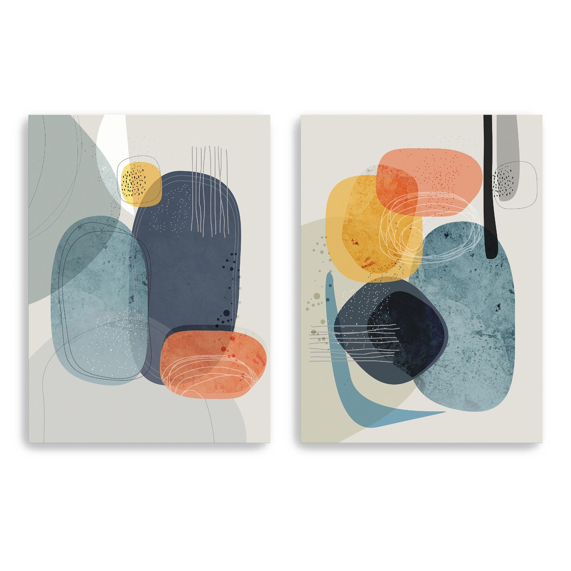 Rocks Abstract Canvas Wall Art 2 Piece - Medium by World Market