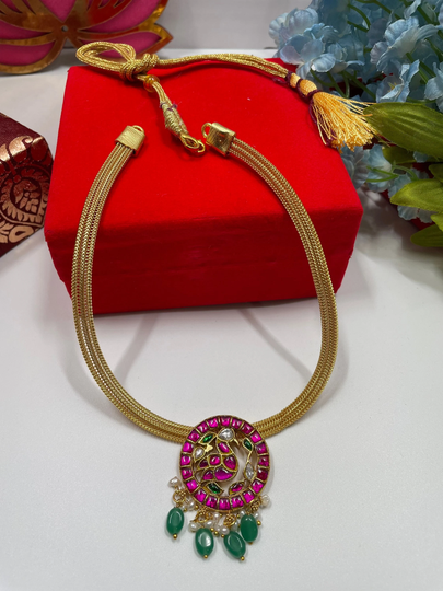Ethnic Jadau Kundan Necklace/ Saree Jewelry/ Festive/ Partywear/ Wedding Necklace