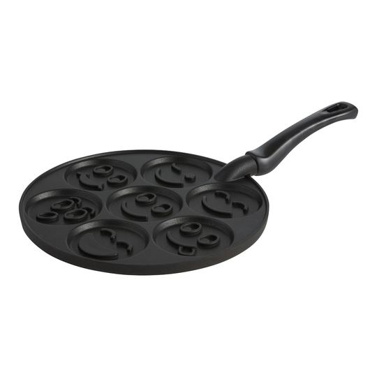 Nordic Ware Smiley Emoji Nonstick 7c Pancake Pan: Black - Cast Iron by World Market