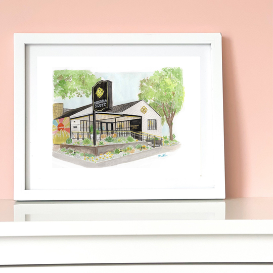 Art Print "Kendra Scott Flagship' // Best Of Austin Collection Watercolors Printed Atx Austin, Texas Christmas Gift Jeweler