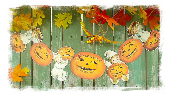 Retro Halloween Banner Decoration..retro Style Pumpkin Jols