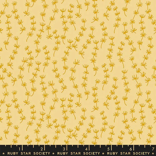 Ruby Star Koi Pond Collection - Flower Blossom in Sand For Moda Fabrics Rashida Coleman Hale Yellow Blender 100% Cotton Rs1041-12