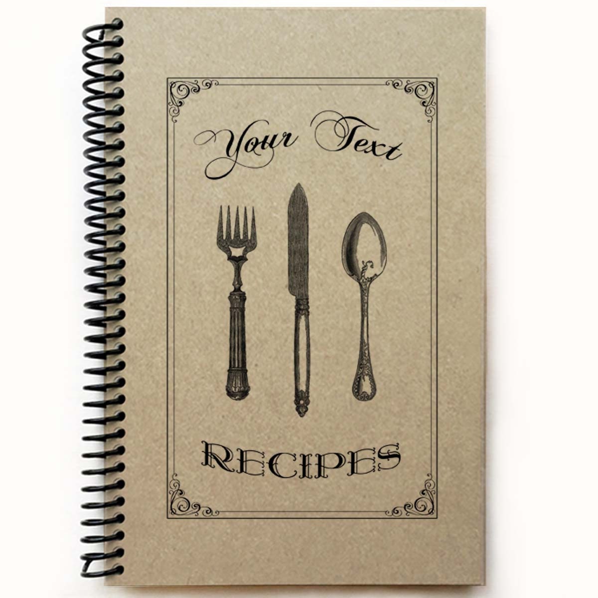 Mothers Day Personalized Gift Blank Cookbook, Farmhouse Country Kitchen Custom Recipe Book, Kraft Cover, Unique Family Recipes Cook Book