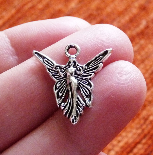 5/10x Angel Charms For Bracelet, Antique Silver Tone Fairy Pendant, Jewelry Making Supplies