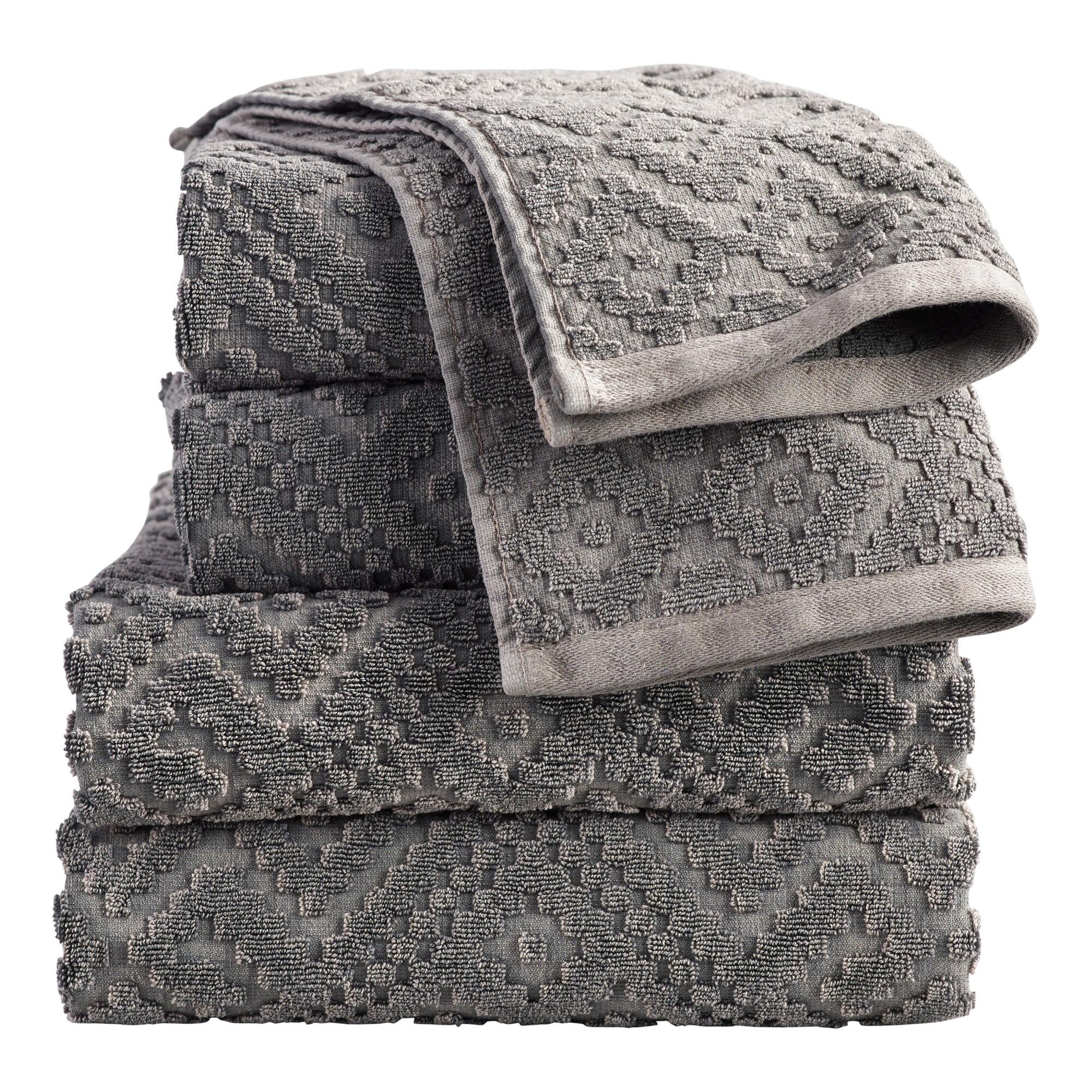 Charcoal Gray Geo Nova Towel Collection by World Market