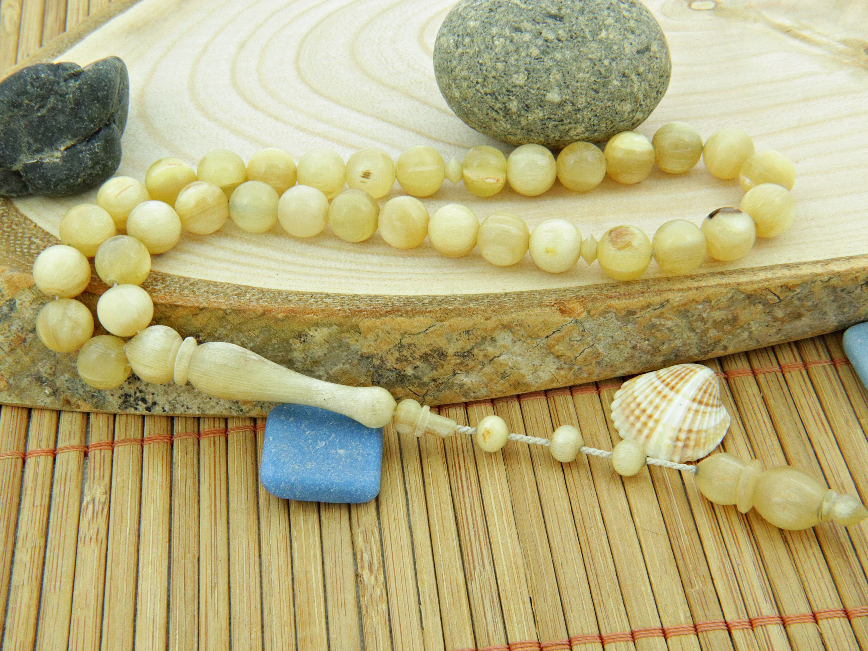Ram Horn 33 Islamic Prayer Beads Misbaha Kombolo From Turkey 303030 Tasbih Tasbeeh Tesbih Rosary, Islamic Rosary