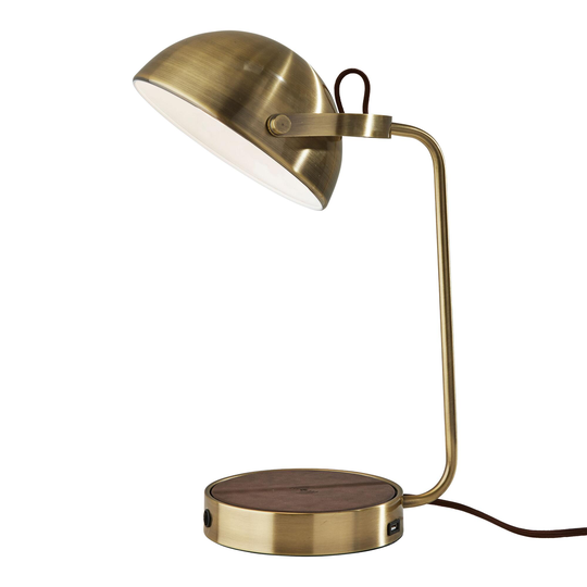 Metal Belmont Desk Lamp with USB and Charging Pad: Black by World Market