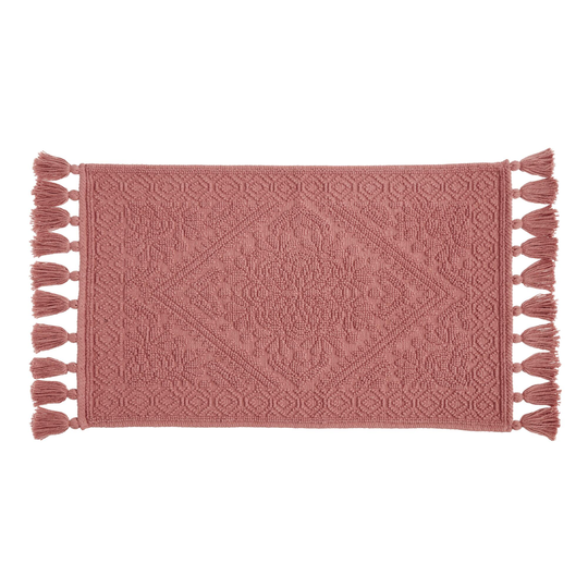 Pink Woven Diamond Clarissa Bath Mat - Cotton by World Market